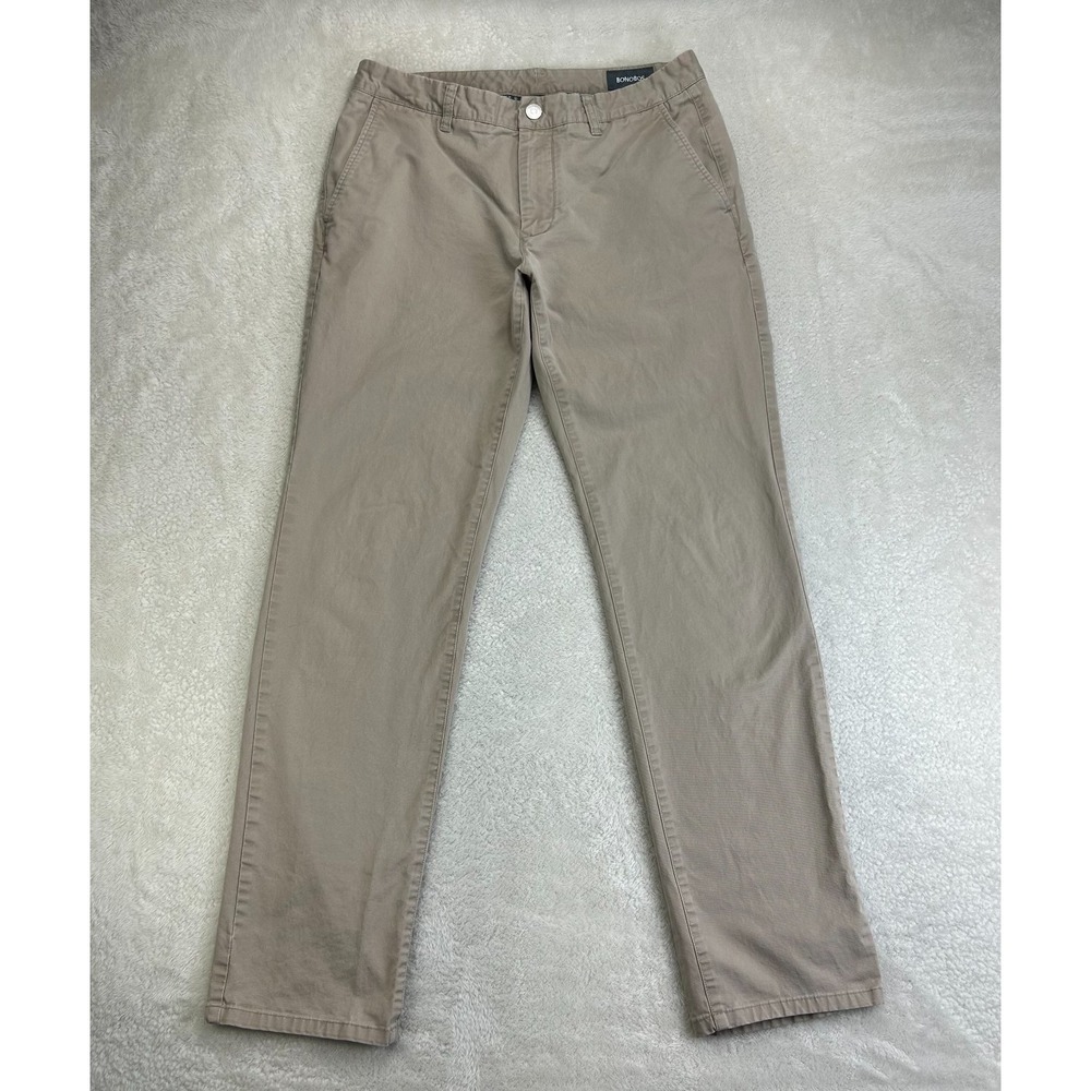 Bonobos Chinos Mens Workwear Chino Pants 32x34 Tan Stretch Slim Fit "Read"